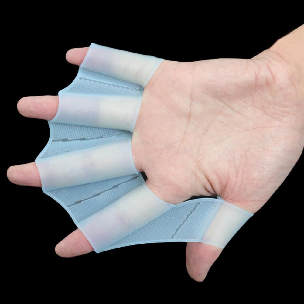 Aletas de natación de silicona, manoplas de mano, guante de entrenamiento Web, accesorios de deportes al aire libre, , 1 par,
