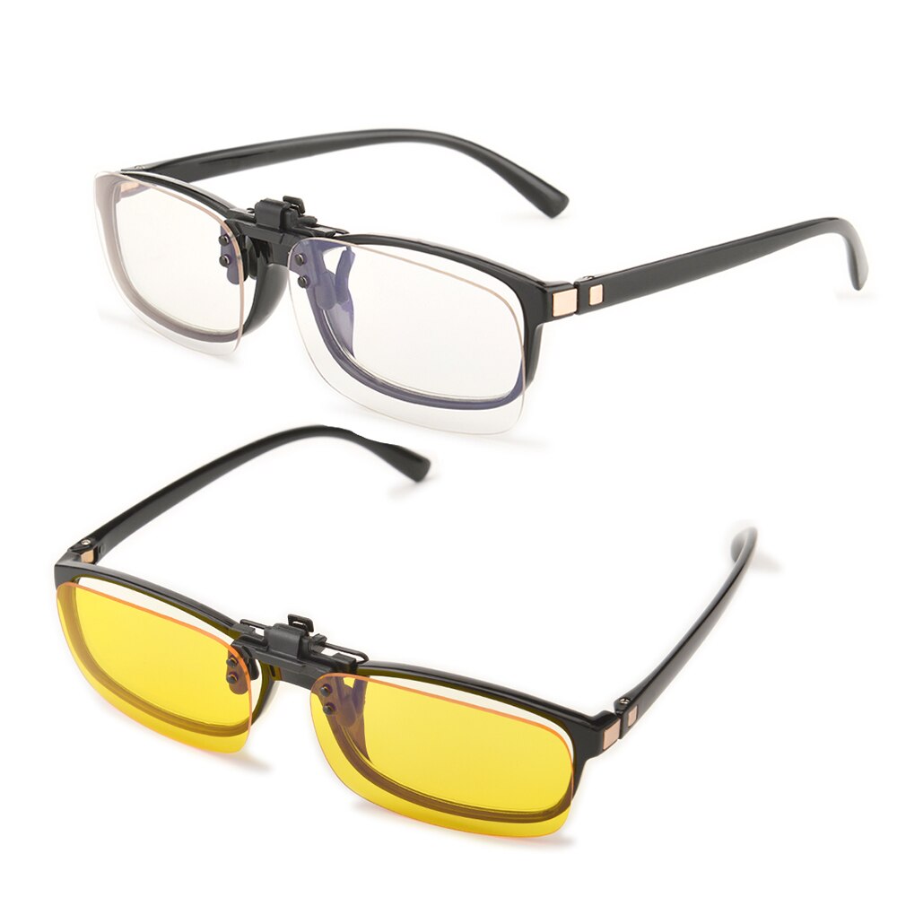 Gudzws Glasses Clips on Anti Blue Light Filter UV Blocking Rectangle Frame Anti Eye Strain From Computer TV Vedio Unisex