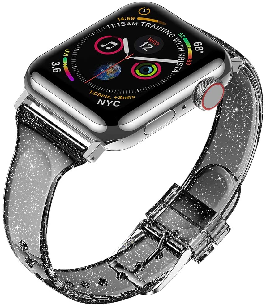 Glitter Strap for apple watch serie 6 se 5 4 3 iWatch band 38mm 42mm Slim Silicone correas bracelet Apple watch band 44mm 40mm