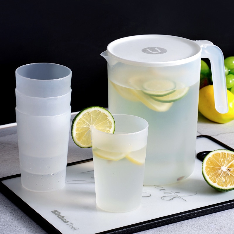 Carafe à jus de citron de grande capacité 2000/2500ML, bouilloire d&#39;été, carafe à eau, réfrigérateur de cuisine, récipient d&#39;eau, ensemble de verres