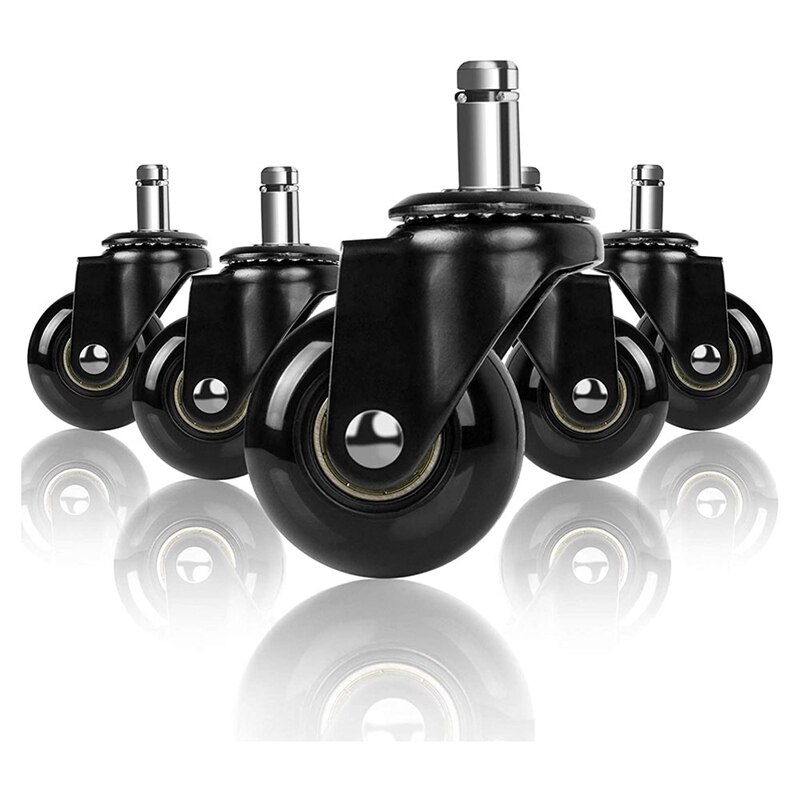 Office Chair Caster Replacement, 2Inch Desk Chair Casters Rolling Smooth Safe, Fit Most Chairs Set of 10
