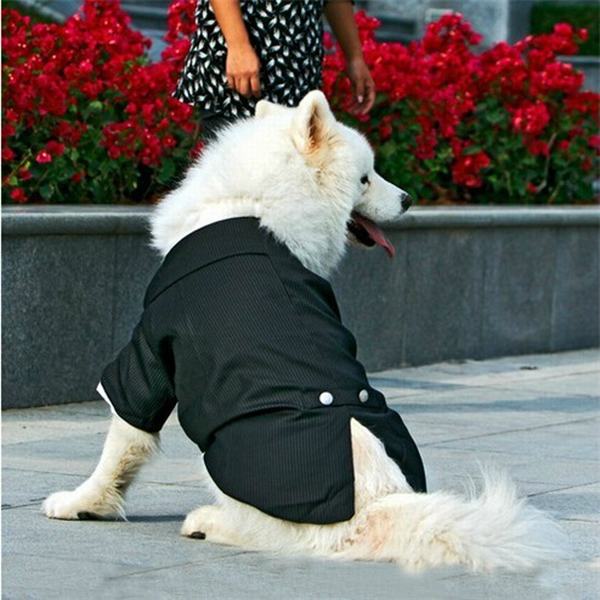 Großen Hund Kleidung Großen Hund Hochzeit Anzug Rauchen Kleidungsstück Kleidung Für Bulldoggen Hund Formale Partei-anzug Mantel Jacke Kostüm Bekleidung