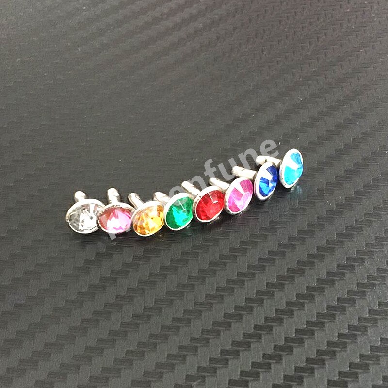 20 Pcs 7 Mm 8 Kleuren Rhinestone Klinknagels Jeans Tassen Schoenen Craft Decoratieve Spikes En Studs Nagels Accessoires Voor Diy lederen Decor