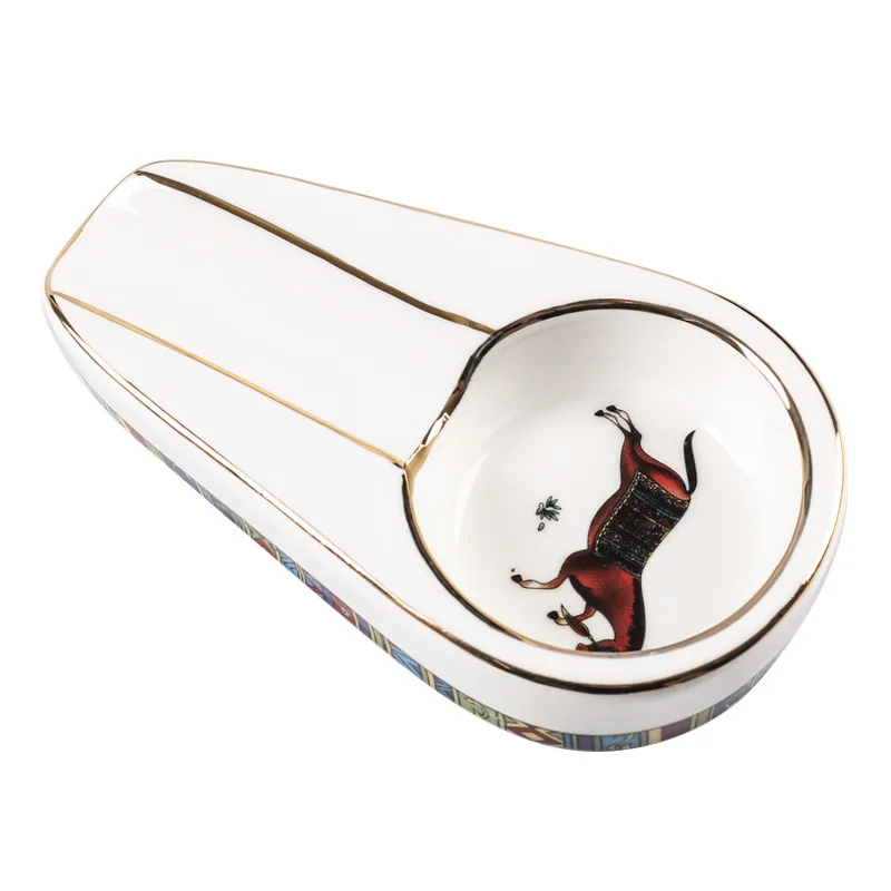 Posacenere per sigari posacenere per sigari portatile verniciato in ceramica accessori per sigari accessori per fumatori: WHITE
