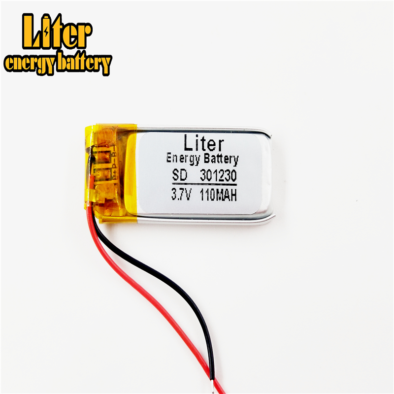3.7V 110mAh 301230 Lithium Polymer Li-Po li ion Rechargeable Battery cells For Mp3 MP4 MP5 GPS PSP mobile bluetooth