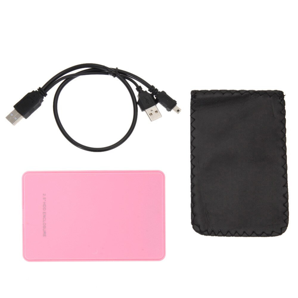 2.5 inch SATA Hard Drive HDD Enclosure External Enclosure for Hard Disk USB2.0 Sata External HDD Enclosure Pink Case