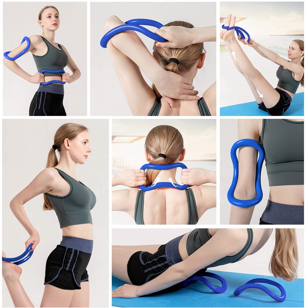 Set di 2 cerchi Fitness anello Yoga anello allenamento Pilates per spalla posteriore braccio dolore alle gambe esercizi domestici palestra cerchi regolabili