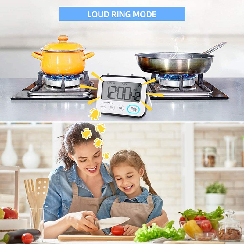 ! Digital Kitchen Timer LCD Cooking Timer, Alarm And Clock, Count Down And Count Up, Magnetic Back And Free Stand, Loud