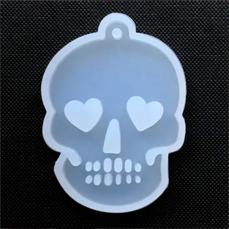 Skull with Heart Eye Silicone Mold Halloween Jewelry Making Clear Mold for UV Resin Epoxy Resin Mould Resin Jewelry Mold