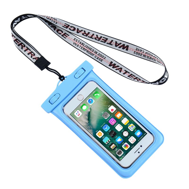 Pochette étanche sous-marine housse de sac sec pour écran tactile de téléphone portable iPhone: Bleu couleur