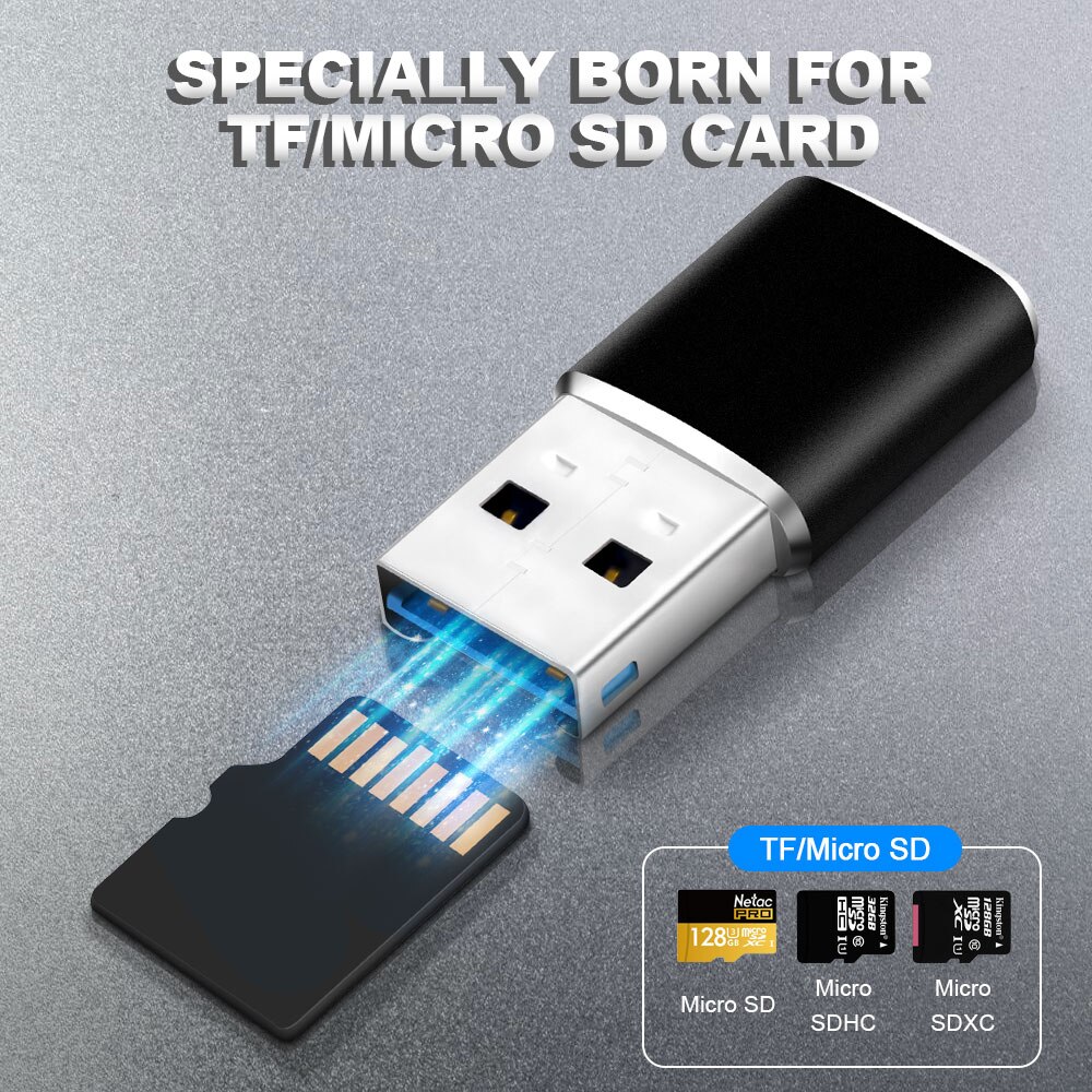 KARTOMAN Aluminum Mini usb 3.0 memory card reader adapter for TF micro SD pc computer laptop