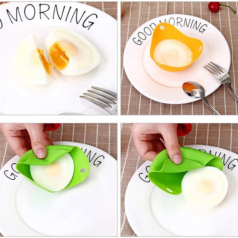 Silicone Poached Egg Cups Non Stick Egg Poaching Cooker Food Grade Silicone Poach Pods Egg Poachers