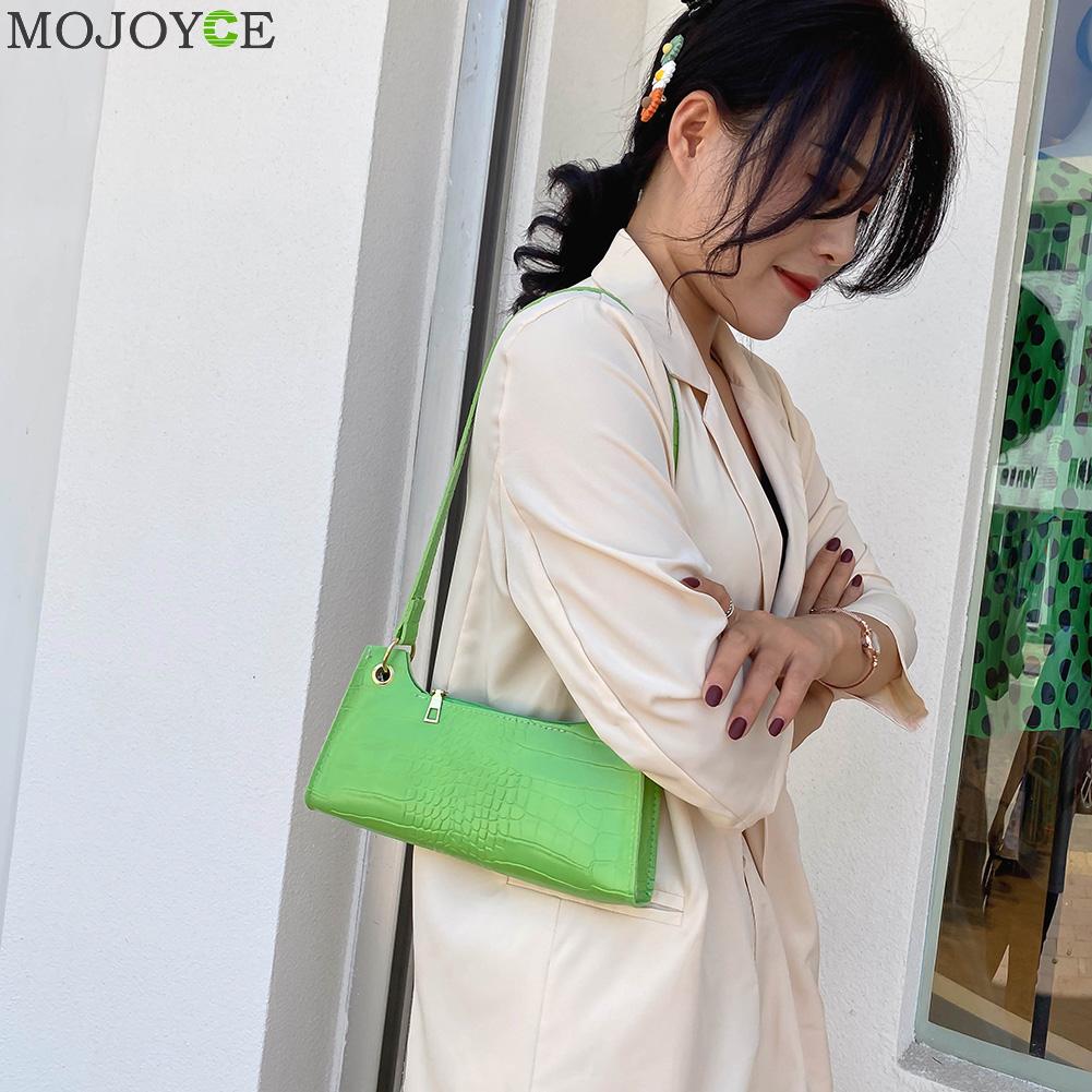 Alligator Patroon Vrouwelijke Kleine Handtas Bakken Draagbare Vrouwen Effen Kleur Pu Leather Casual Onderarm Purse Schoudertassen