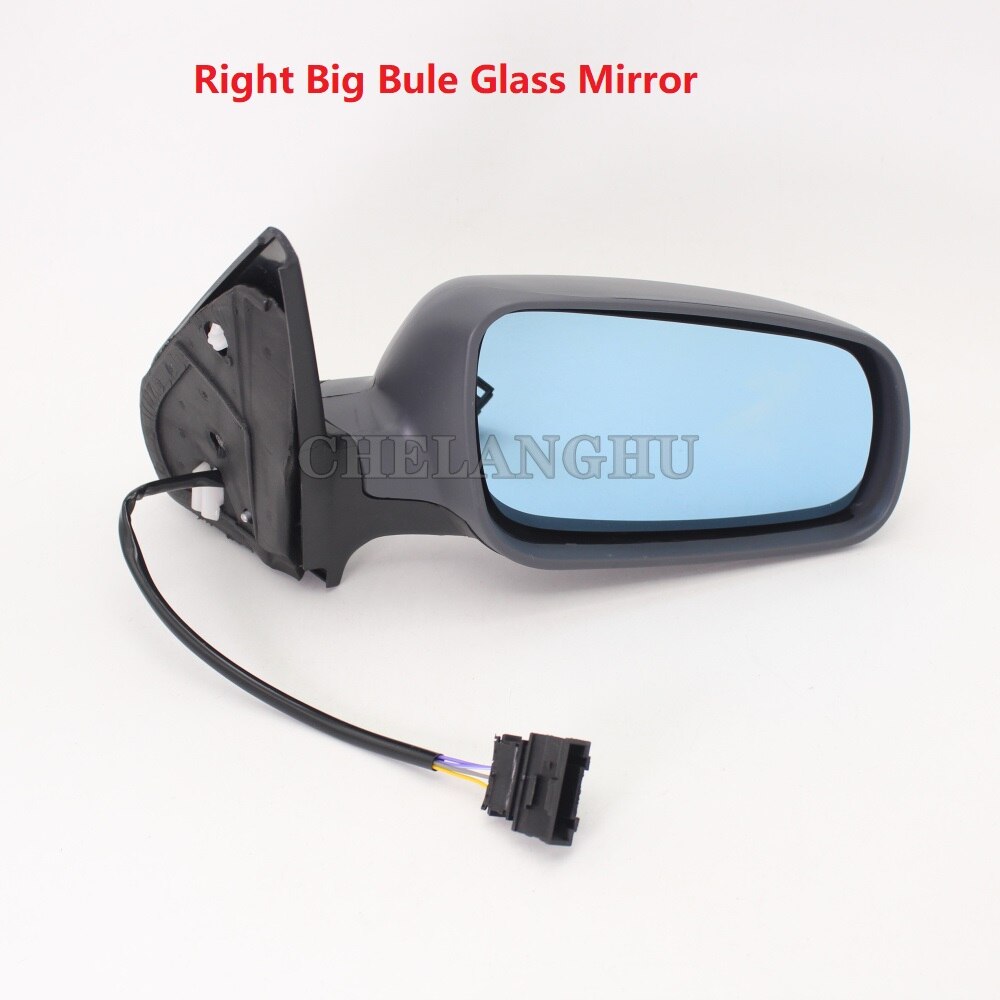 For VW Golf 4 MK4 Passat B5 1998 1999 2000 2001 2002 2003 2004 2005 2006 Car-styling Heated Electric Wing Side Rear Mirror: Right Big Blue