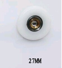 Polea Circular de cristal para puerta corredera de baño, accesorio de ducha Vintage con rueda única, 19, 23, 25 y 27mm: 27mm
