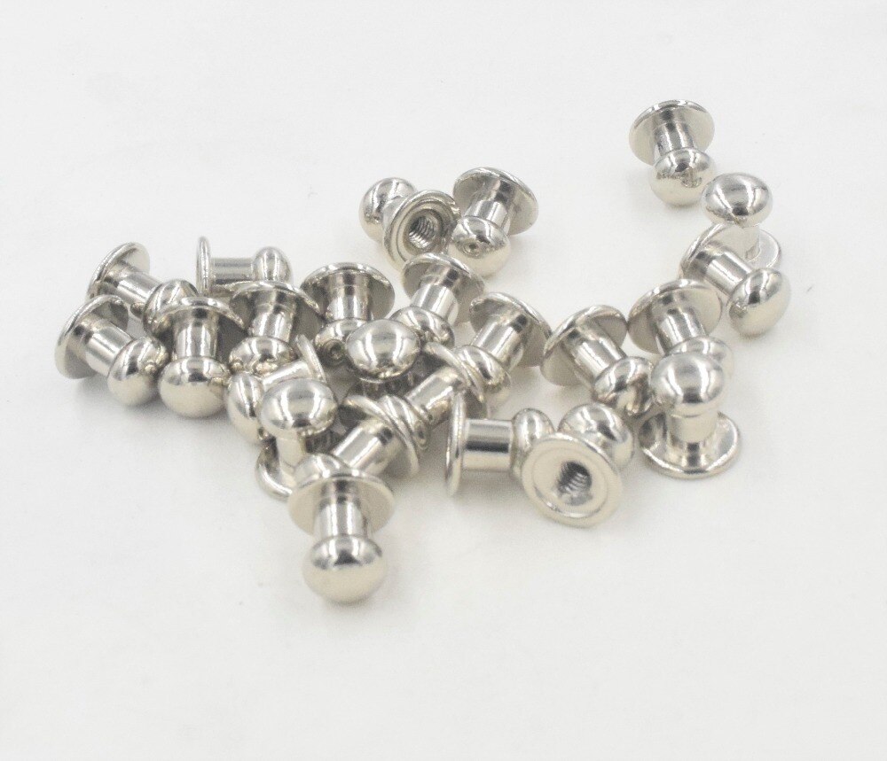 Ceinture de boutons à tête ronde, Rivet solide, bouton Chicago, goujons pour outils d'artisanat en cuir, 10 pièces/ensemble