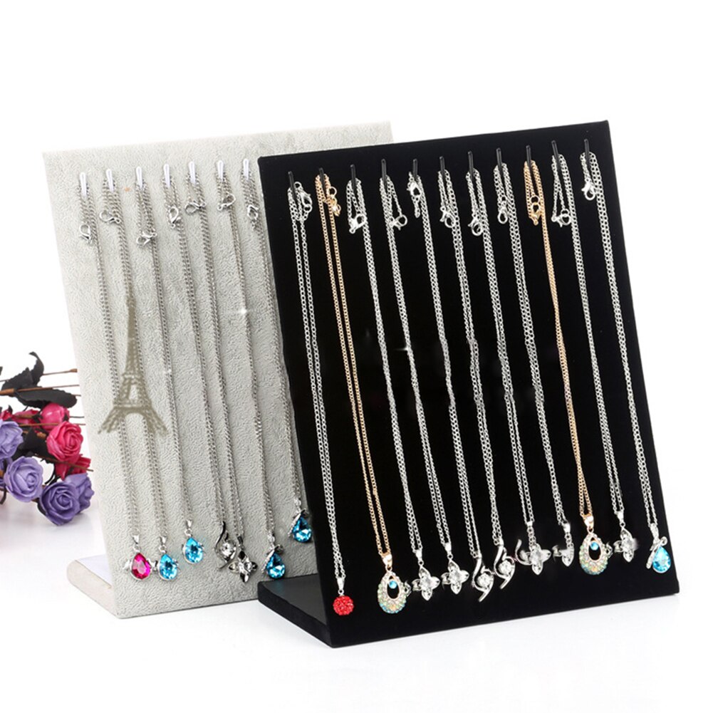 11 Hooks L Shape Bracelet Chain Necklace Jewelry Display Holder Stand Organizer