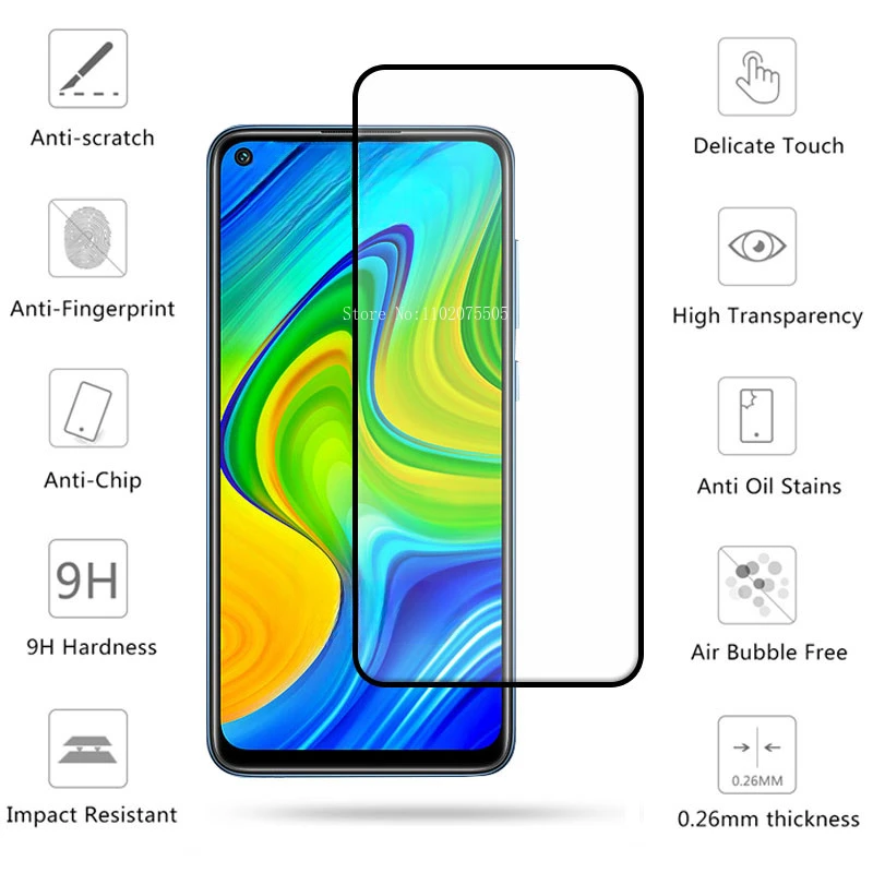 Vidrio templado para Xiaomi Redmi Note 9 Note 9 Pro 9S Redmi 9C NFC cubierta completa Protector de pantalla película de lente Redmi Note 9 Pro vidrio