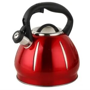 304 Roestvrijstalen Ketel Fluitje 3L Golf Punt Zwart Rood Sferische Water Pot Inductie Kookplaat Huishoudelijke Keuken Benodigdheden: E