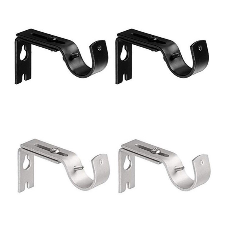 3 Pcs/Set Curtain Brackets Valance Support Holders Curtain Rod Holder Wall Bracket Hooks for 1 Inch Diameter Rod