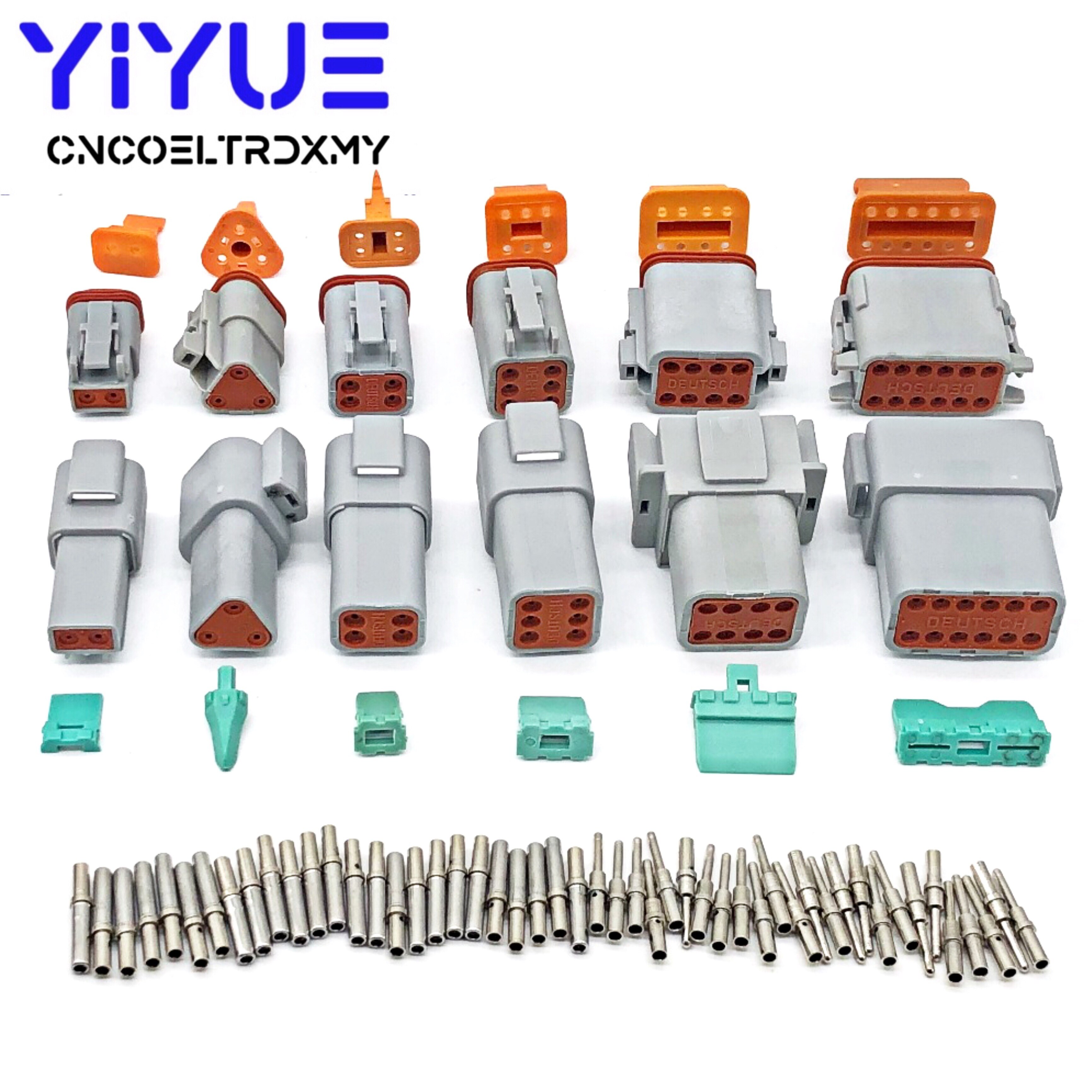 Deutsch DT 2-12 mit Solide Pins Wasserdichte Elektrische Draht Stecker stecker Kit DT06/DT04 2/3/4/6/8/12 Pin 22-16AWG
