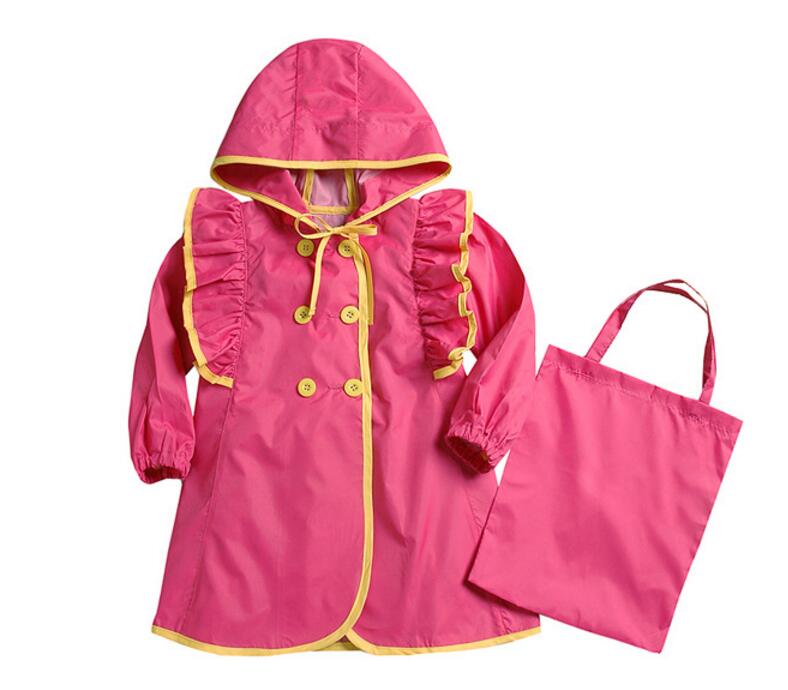 Kids Rain Suit Fun Raincoats Princess Outdoor Thicken Waterproof Rain Coat for Girls 4 Colors Raincoat Kids Poncho: Pink / L