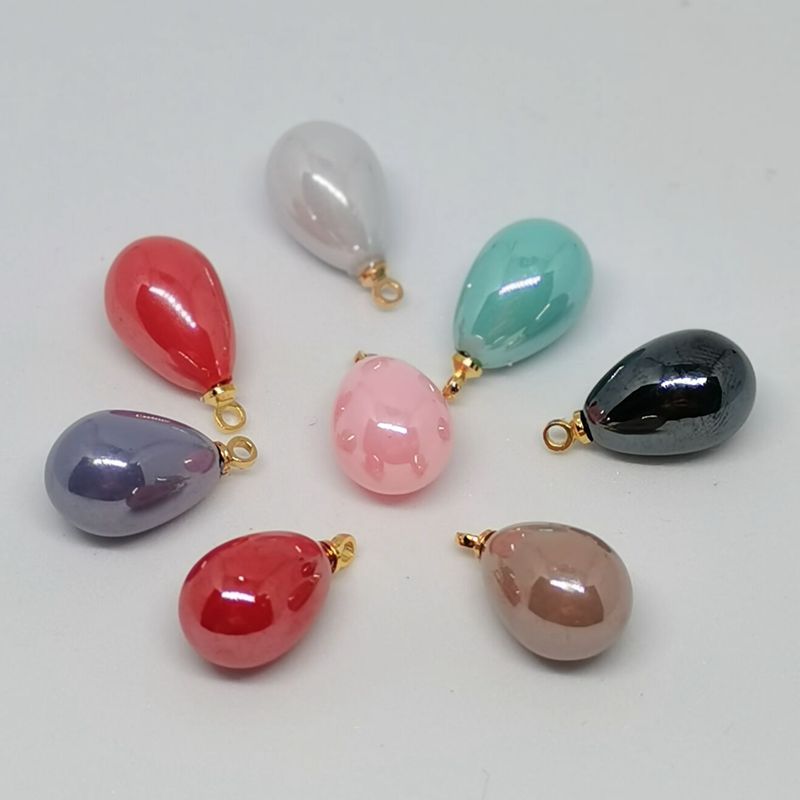 10Pcs Gold Charms Water Parel Hangers Voor Sieraden Maken Diy Oorbellen Accessoires: Mix 5 Colors 10pcs