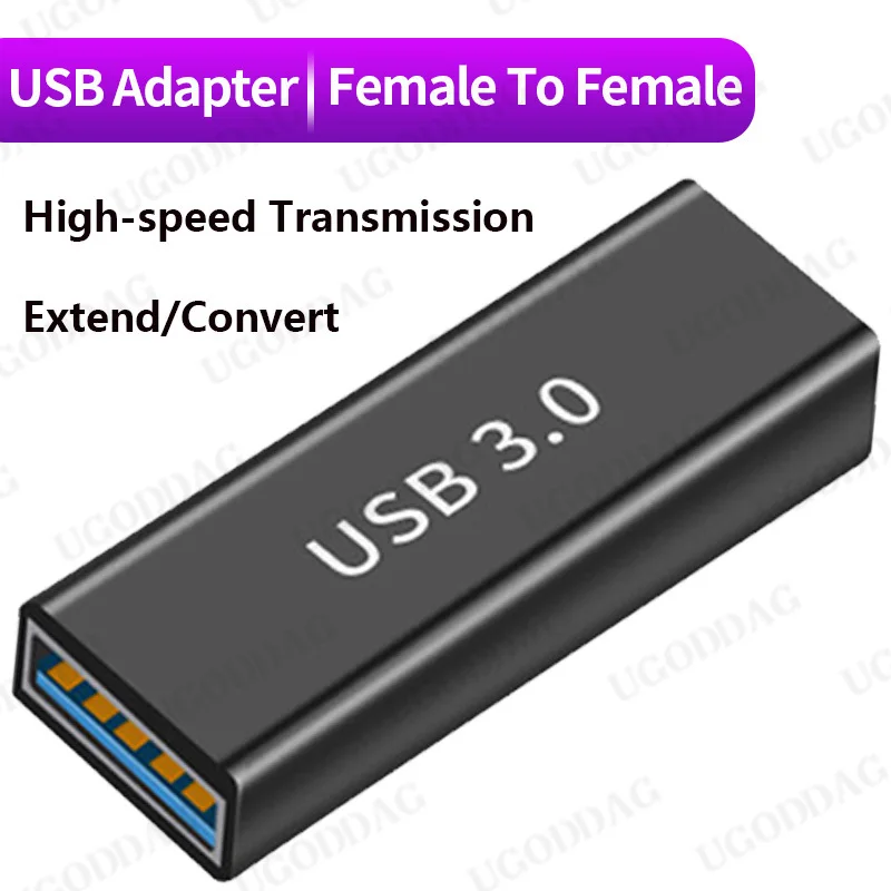 Złącze USB3.0 typu C na USB adapter 5Gbps rodzaj1 męnarty na męnarty żeńnarty Konwerter USB SSD HDD Przedłużacz kabla USB Wtyczka przedłużająca: czarny / > 12 m