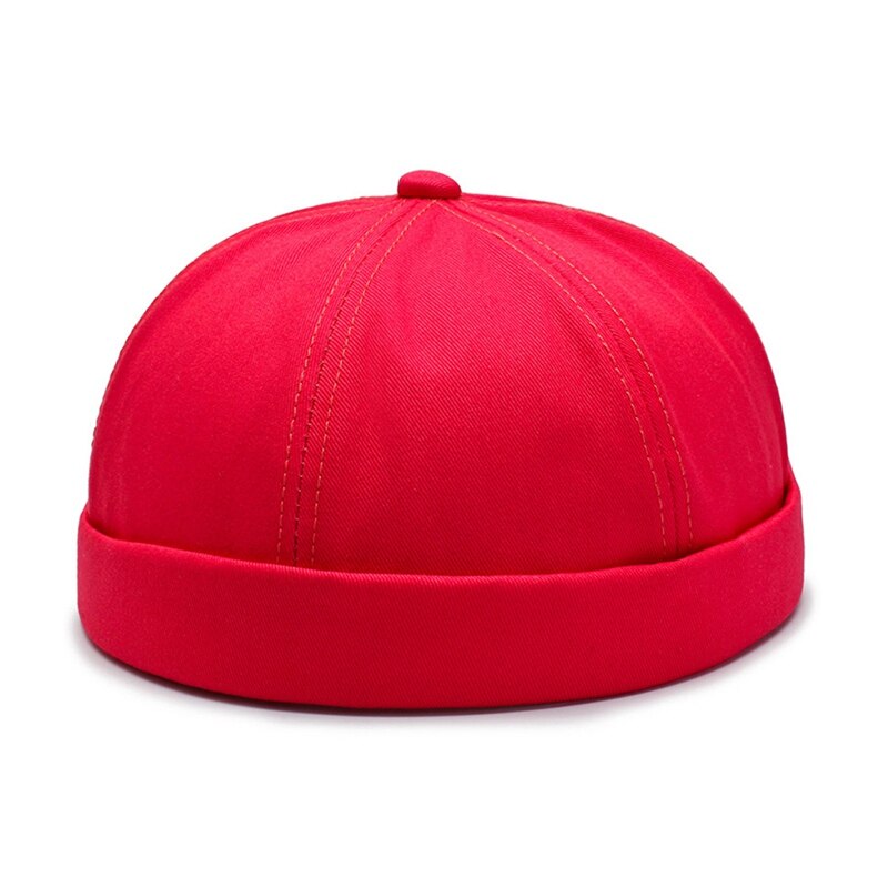 Hot! Beanie Men Women Retro Brimless Portable Adjustable Hip Hop Hat Skull Cap Solid Color Wonderful Gift: Watermelon