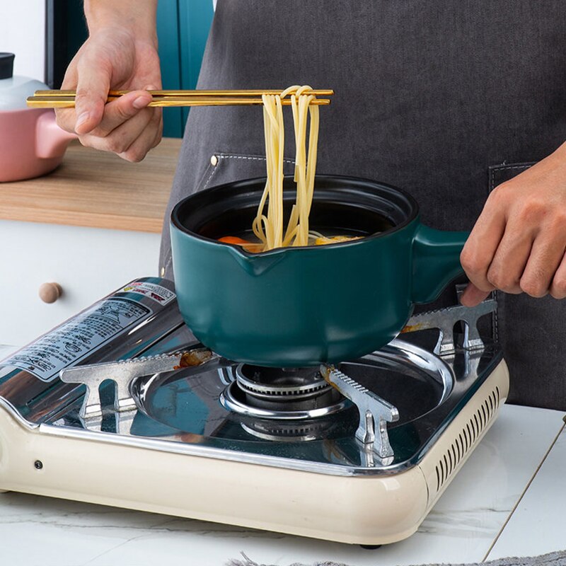 Casserole Mini Stew Pot With Handle Household Gas Ceramic Porridge Pot 1L