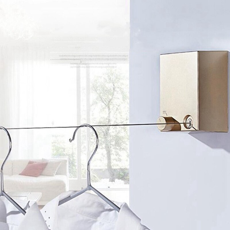 Telescopic Indoor Drying Rack Rope Wall-Mounted Clothes Rack Drying Rack Telescopic Clothesline