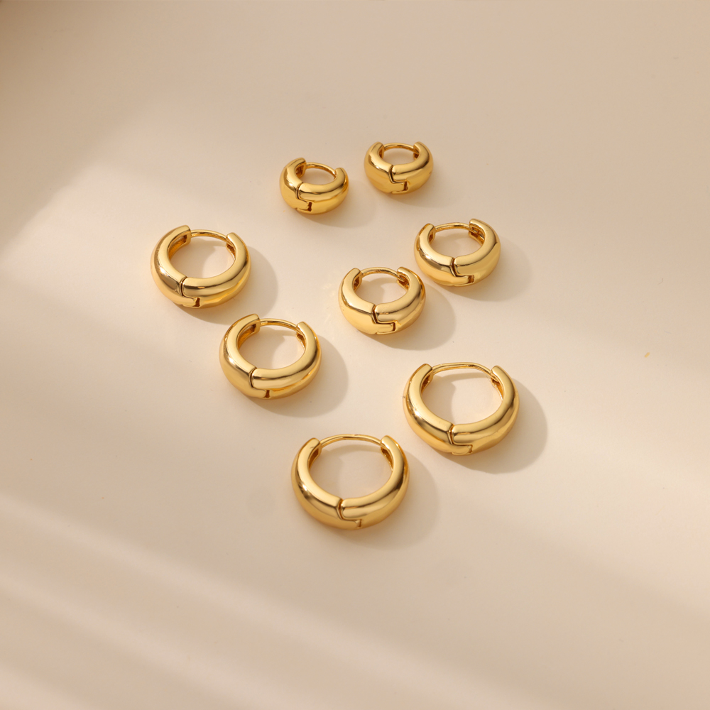 Pendientes de aro clásicos para mujer, Pendientes gruesos de acero inoxidable de Color dorado, tendencia 2025, nuevos en Pendientes minimalistas, aretes de joyería