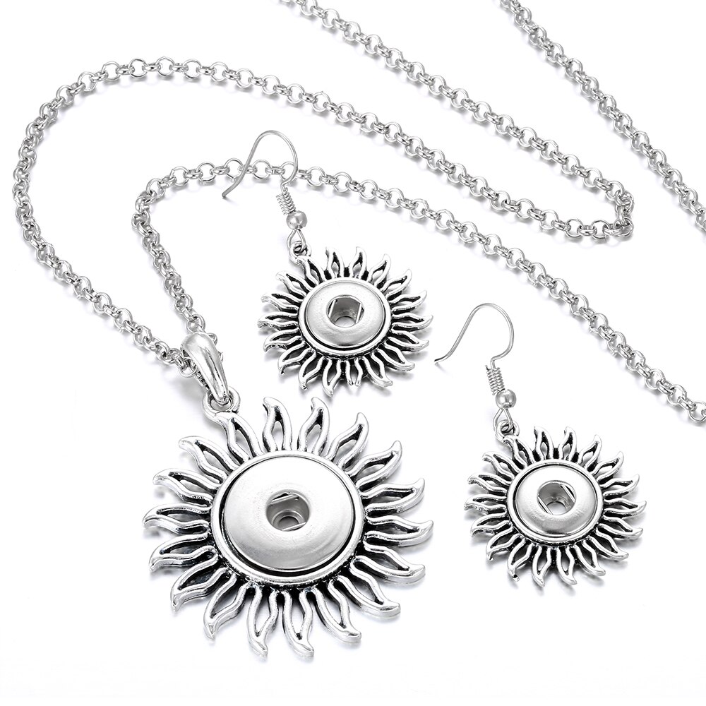 Boutons pression ensemble de bijoux paramètres cristal 12mm 18mm collier pression et 12mm boucles d'oreilles pression pour les femmes bouton pression boucles d'oreilles pendentif collier: 9