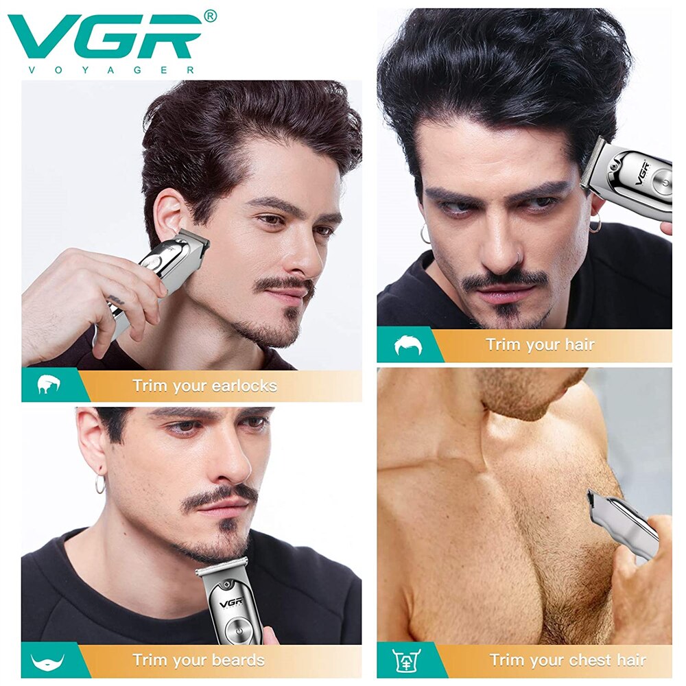 Stijl Tondeuse Graveren Metalen Elektrische Tondeuse Roestvrijstalen Lemmet Tondeuse Clippers Usb Oplaadbare V-071