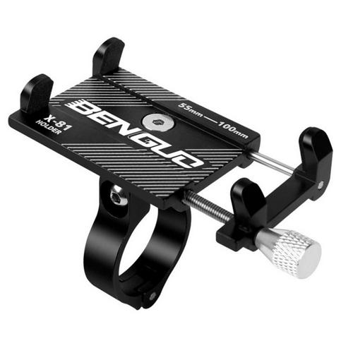 Bike Mount Fiets Telefoon Houder Aluminium Lichtgewicht Ondersteuning Fietsstuur Houder Rack Fietsen Accessoires: black