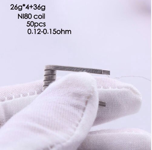 50/100 pcs High Density Pre-built NI80 A1 SS316 Premade Frameclapton Coil DIY Coil Heating alien clapton Coil Wire for rda: 4 26 50pcs ni80