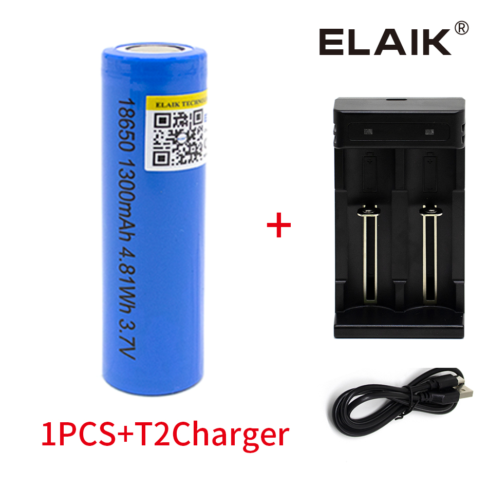 18650 1300 mah power lithium battery 3.7 V strong light flashlight rechargeable battery 1-10pcs batteries include charger set: PURPLE