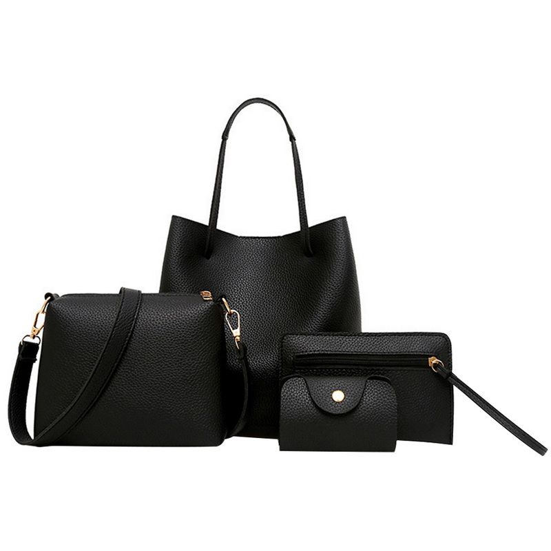 4 pièces sac à bandoulière femmes concepteur de luxe sacs à main femmes sacs prune Bow doux messager sac à bandoulière pour les femmes: black