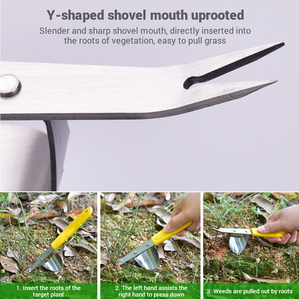 Hand Weeder Tool Gardening Weeder Digger With Handle Stainless Steel Garden Lawn Transplant Planting Tools Manual Scarifier