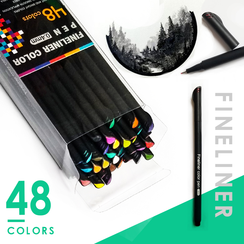 100 farver journal planner markør penne farvede fine spids kuglepenne fineliner pen til bullet journaling skrive skole kunst forsyninger: 48 farver