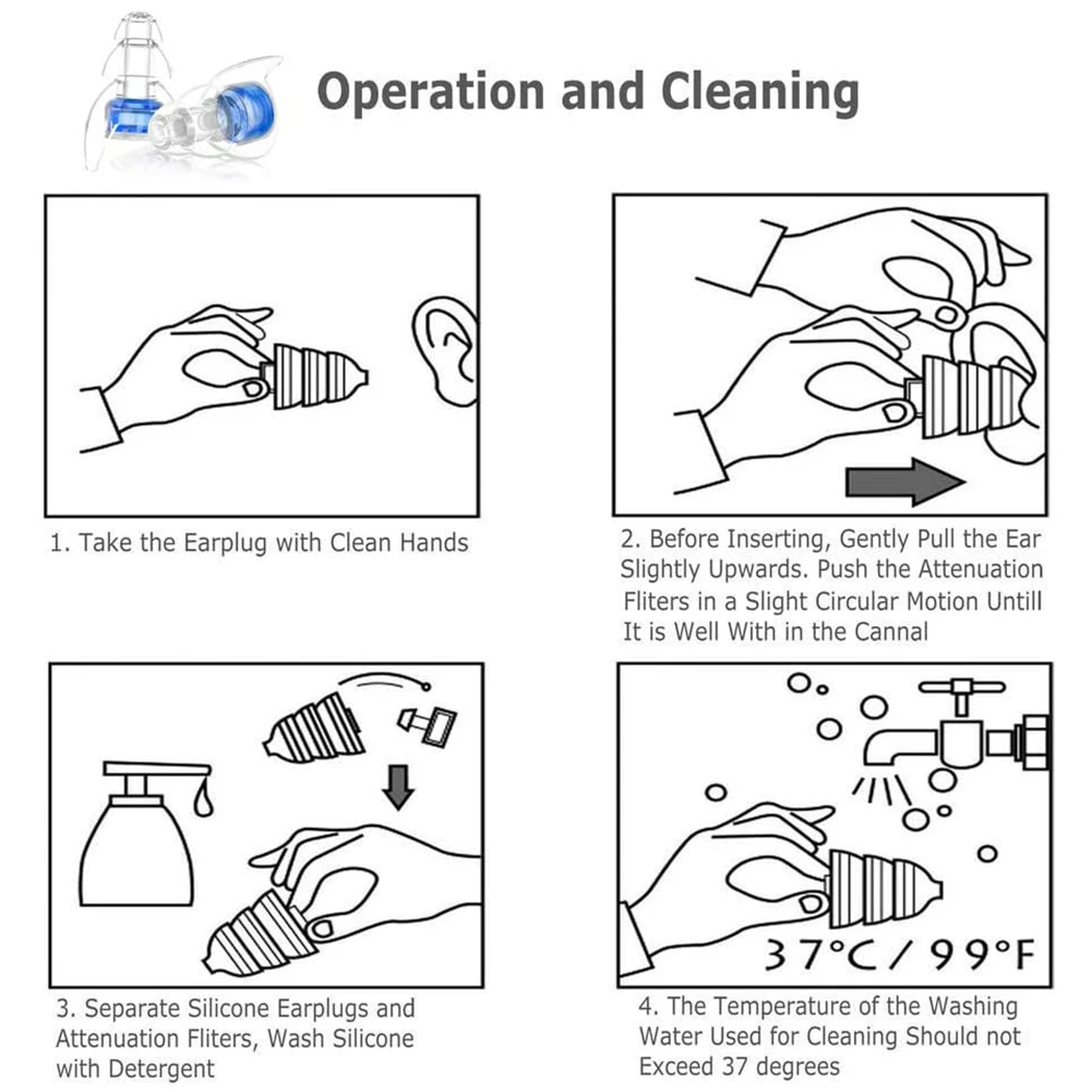 Motocycle Earplugs Moto Reusable Silicone Earbuds Noise Cancelling Hearing Protection Earbud Sleeping Care Musician Filter