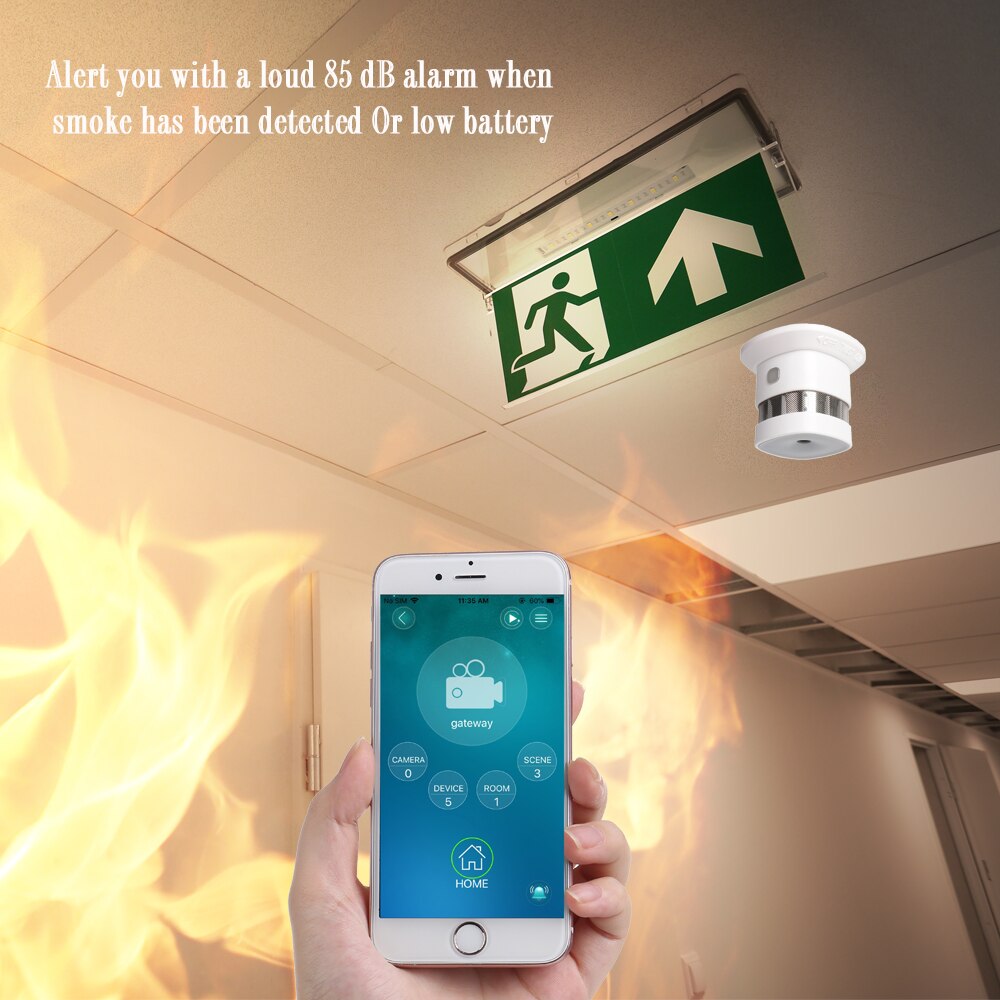 HEIMAN Wireless Zigbee Smart Anti-fire Alarm Smoke Sensor Smart Home Sensors 2.4GHz High sensitivity Bulit In Battery
