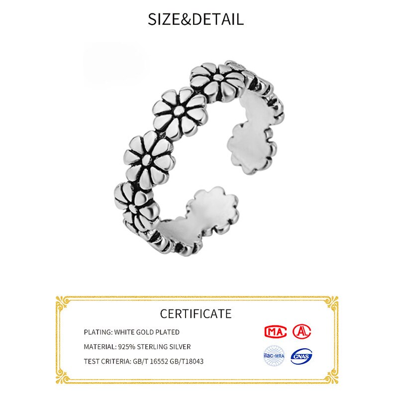 925 Sterling Silber Blumen Finger Ringe Dazzling Daisy Wiese Stapelbar Ring, Klar CZ Für Frauen Hochzeit Schmuck