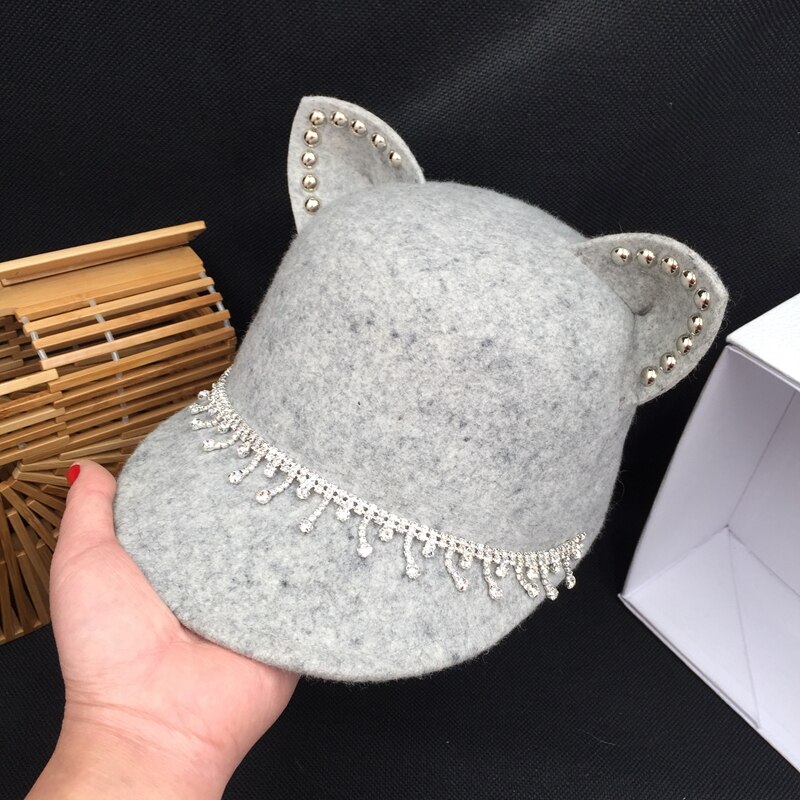 For somebody else's original cute cat ears female equestrian cap wool of baseball cap melting reduction age cap line