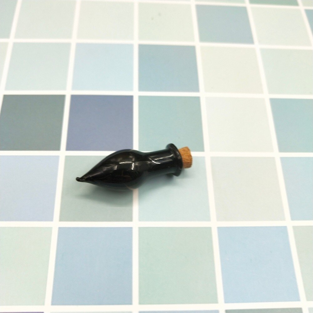 80Pcs Waterdrop Glas Wens Fles Kurk Lege Sample Potjes Diy Hangers Opslag Flacon Bruiloft Home Decoratie Benodigdheden: black
