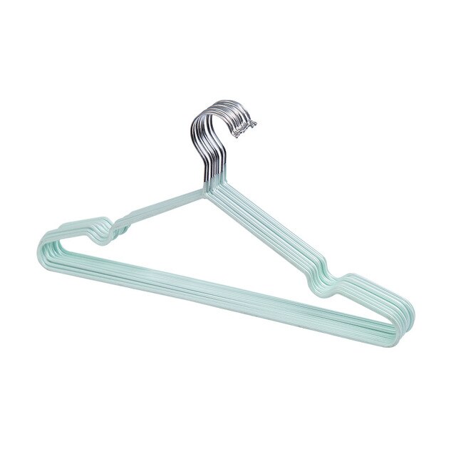 10Stck T bilden Stahl Draht KleiderbüGel Für Kleidung Lagerung Gestell Anti-Schleudern Erwachsenen Mantel Aufhänger Schrank Veranstalter Halfter 40cm: Grün