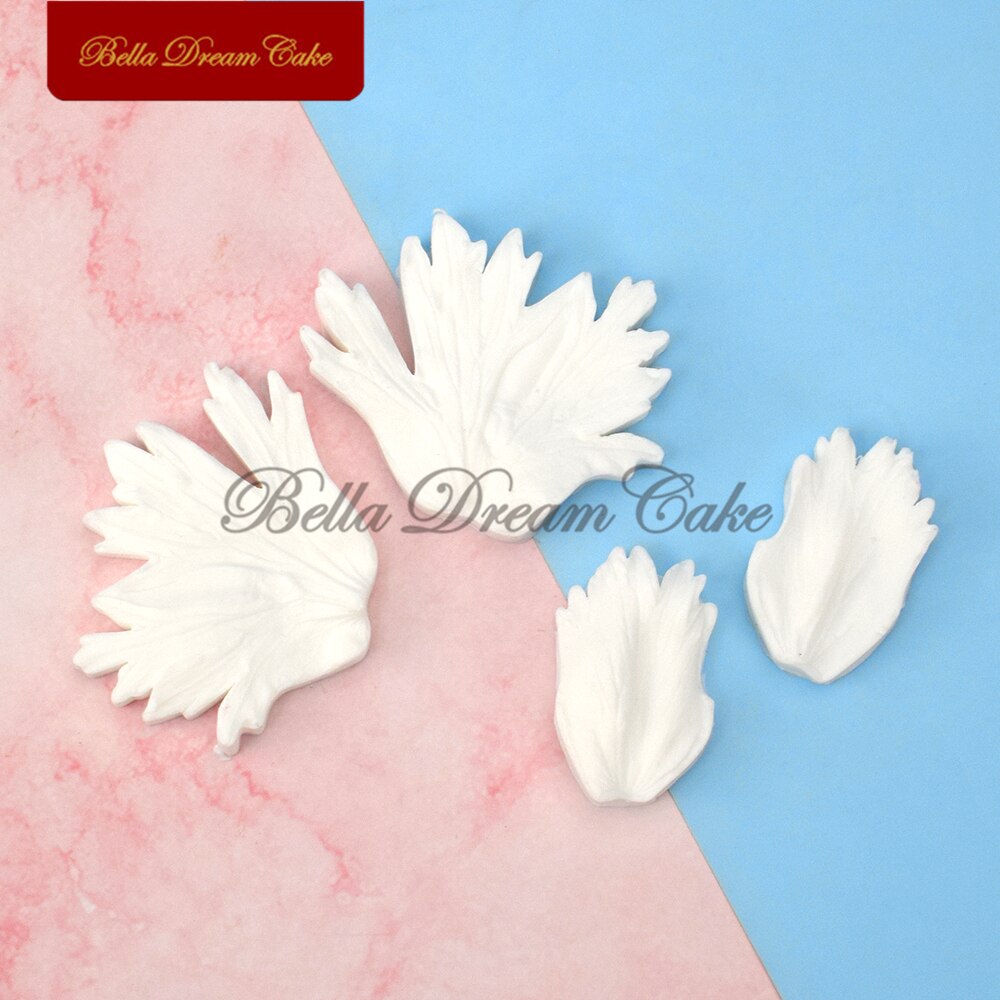 4 Stks/set Anemone Bloem Leaf Veiner Siliconen Mal Diy Handgemaakte Fondant Bloemblaadje Gumpaste Klei Mould Cake Decorating Gereedschap Bakvormen