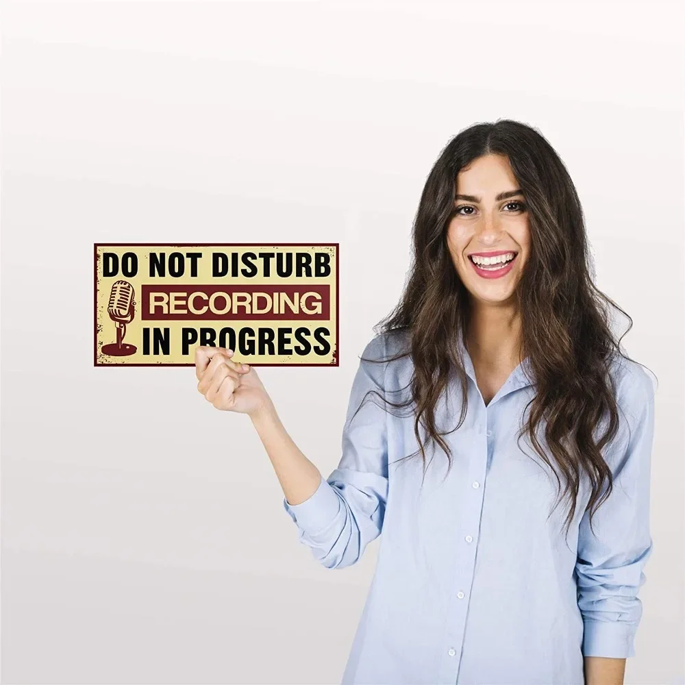 Recording in progress do not disturb door sign - tin metal door signs and plaques accessories for home recording studio