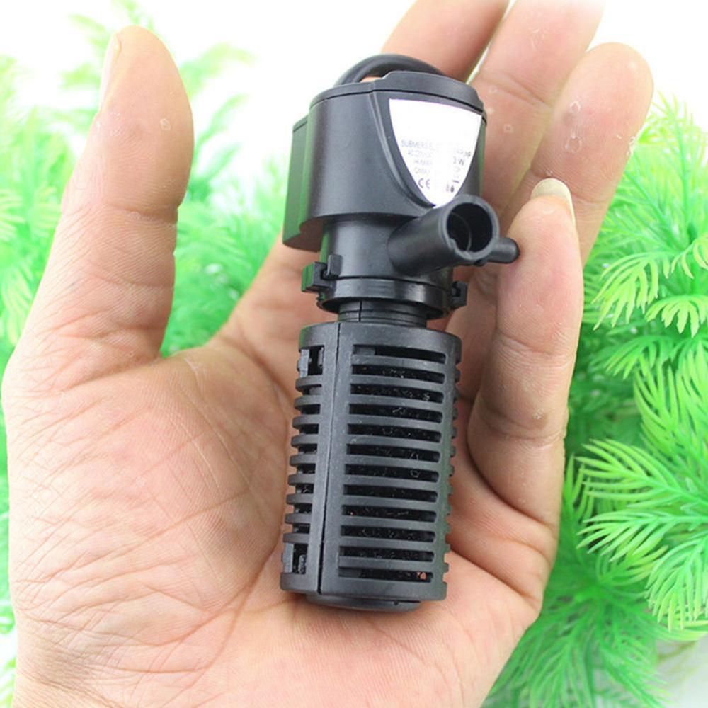 3 en 1 fonction Mini pompe pour filtre d'aquarium, 3W filtre filtrage pompe à débit faible bruit d'air pour l'augmentation de la pompe à éponge, eau H6E5