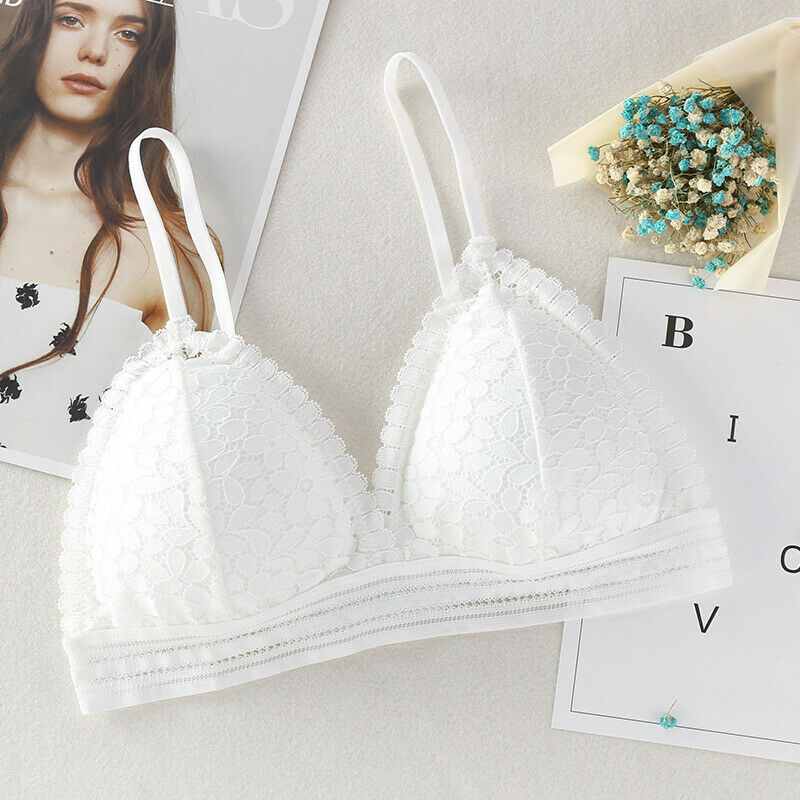 Summer Latest Womens Floral Lace Bralette Bustier Bra Cami Crop Tops Push Up Unpadded: 01White